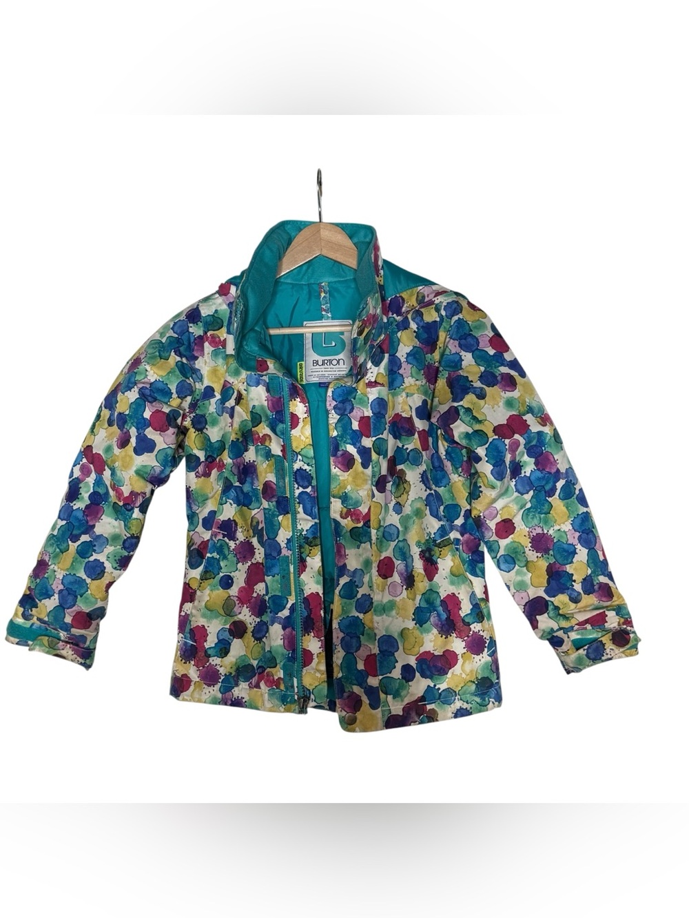 Burton Girls Hooded Ski Puffer Jacket Size XS Colorful Insulated Winterproof